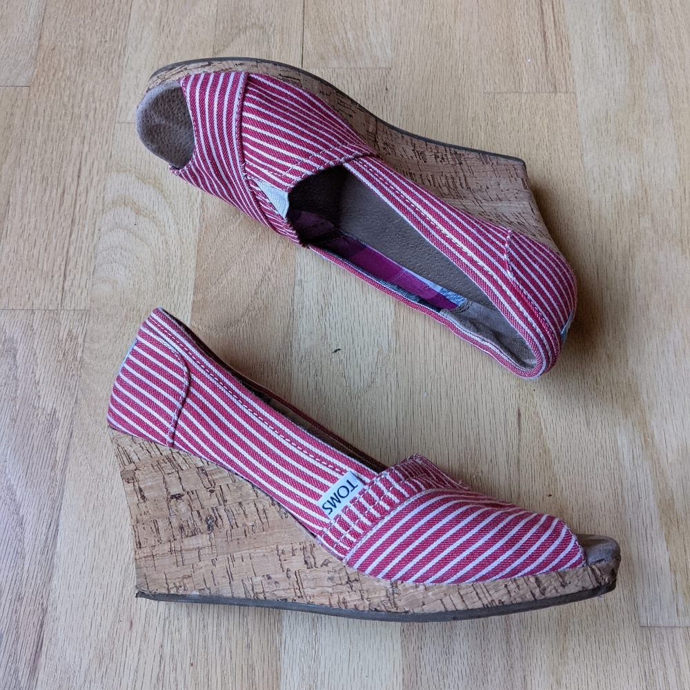 Toms striped espadrilles size 8